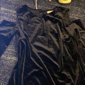 Black velvet open shoulder top, barely used